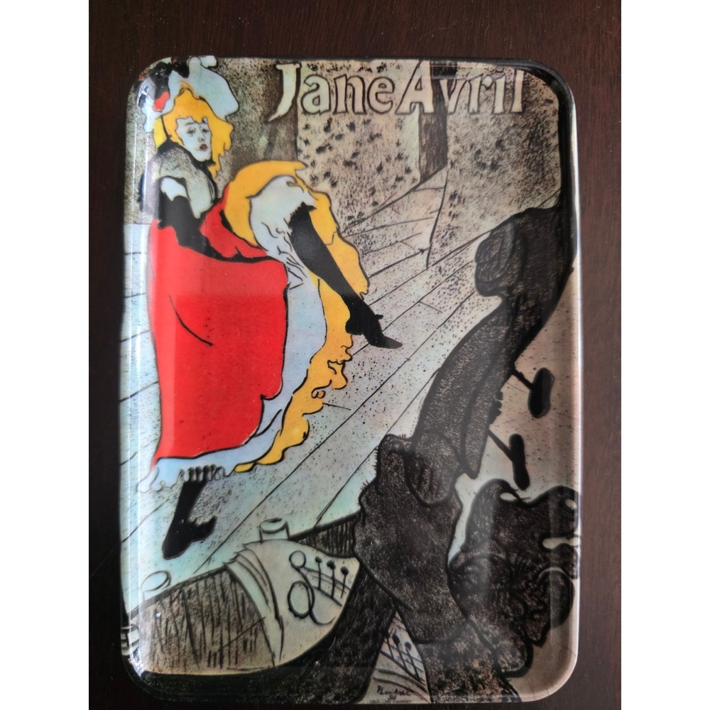Vintage Jane Avril Toulouse-Lautrec Melamine Trinket Tray Italy Art Nouveau Dish